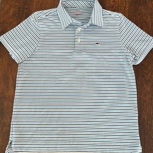 Vineyard Vines youth golf shirt sankaty blue stripe M